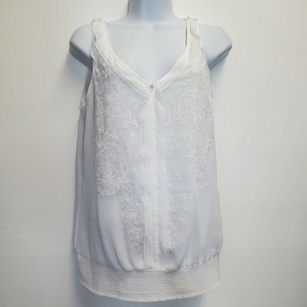 White House Black Market smocked Top Sm